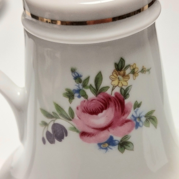 German Democratic Republic  Dematasse 7" Coffee Pot 1777 Henneberg Porzellan Lid - Picture 16 of 16